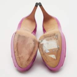 Stuart Weitzman Pink Leather Peep Toe Platform Pumps Size 38