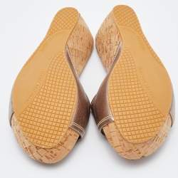 Stuart Weitzman Metallic Leather Slide Sandals Size 37.5