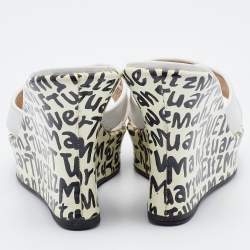 Stuart Weitzman White Leather Criss Cross Platform Slide Sandals Size 37