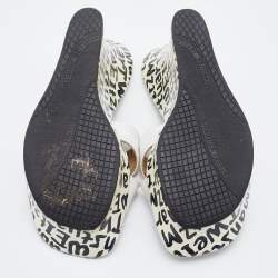 Stuart Weitzman White Leather Criss Cross Platform Slide Sandals Size 37