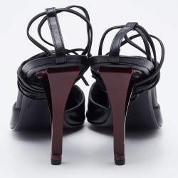 Stuart Weitzman Black Leather Pointed Toe Ankle Wrap Pumps Size 40.5