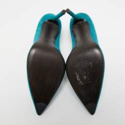 Pre Owned Stuart Weitzman Blue Suede Pointed Toe Pumps Size 40