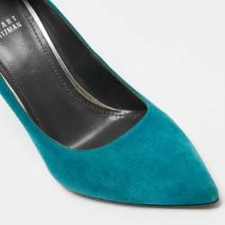 Pre Owned Stuart Weitzman Blue Suede Pointed Toe Pumps Size 40