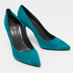 Pre Owned Stuart Weitzman Blue Suede Pointed Toe Pumps Size 40