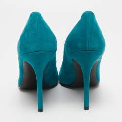 Pre Owned Stuart Weitzman Blue Suede Pointed Toe Pumps Size 40