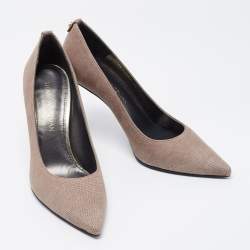 Stuart Weitzman Grey Textured Suede Pointed Toe Pumps Size 40