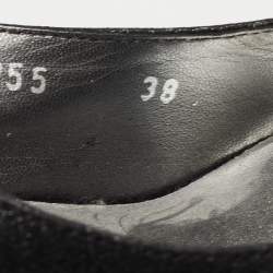 Stuart Weitzman Black Glitter Peep Toe Slingback Platform Pumps Size  38
