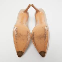 Stuart Weitzman Beige Leather Pointed Toe Pumps Size 40