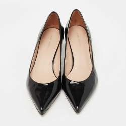 Stuart Weitzman Black Patent Leather Pointed Toe Pumps Size 38.5