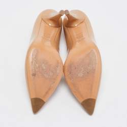 Stuart Weitzman Beige Patent Leather Pointed Toe Pumps Size 36