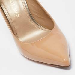 Stuart Weitzman Beige Patent Leather Pointed Toe Pumps Size 36