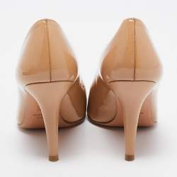 Stuart Weitzman Beige Patent Leather Pointed Toe Pumps Size 36