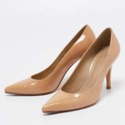 Stuart Weitzman Beige Patent Leather Pointed Toe Pumps Size 36