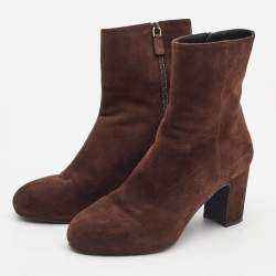 Stuart Weitzman Brown Suede Ankle Boots Size 39.5