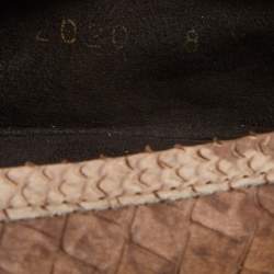 Stuart Weitzman Brown Python Embossed Leather Loafer Pumps Size 38.5