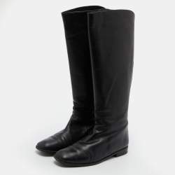 Stuart Weitzman Black Leather Knee Length Boots Size 39