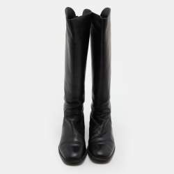 Stuart Weitzman Black Leather Knee Length Boots Size 39