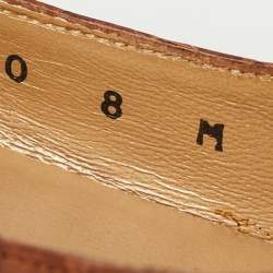 Stuart Weitzman Brown Croc Embossed Leather Platform Pumps Size 38.5