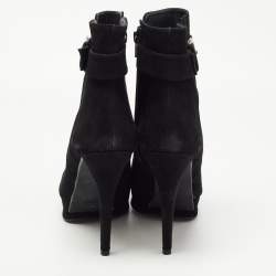Stuart Weitzman Black Suede Safetybe Ankle Length Boots Size 40