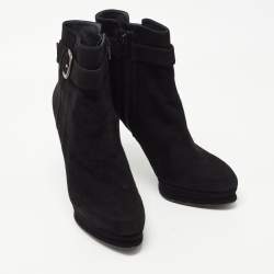 Stuart Weitzman Black Suede Safetybe Ankle Length Boots Size 40