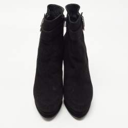 Stuart Weitzman Black Suede Safetybe Ankle Length Boots Size 40