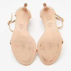 Stuart Weitzman Beige Leather Ankle Strap Sandals Size 35