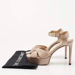 Stuart Weitzman Beige Leather Ankle Strap Sandals Size 34.5