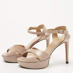 Stuart Weitzman Beige Leather Ankle Strap Sandals Size 34.5