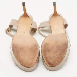 Stuart Weitzman Beige Leather Ankle Strap Sandals Size 34.5
