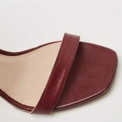 Stuart Weitzman Burgundy Leather Nudistsong Ankle Strap Sandals Size 38