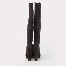 Stuart Weitzman Dark Grey Suede Knee Length Boots Size 39.5