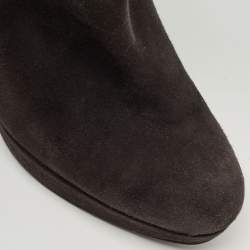 Stuart Weitzman Dark Grey Suede Knee Length Boots Size 39.5