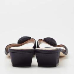 Stuart Weitzman Black Satin Bow Mules Size 41