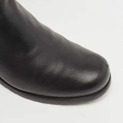 Stuart Weitzman Black Fabric and Leather Reserve  Knee Boots Size 37