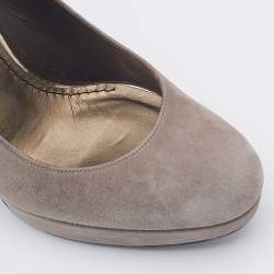Stuart Weitzman Grey Suede Block Heel Pumps Size 37.5