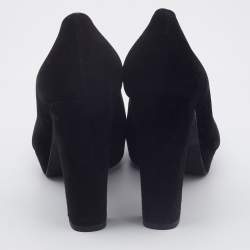 Stuart Weitzman Black Suede Block Heel Pumps Size 38