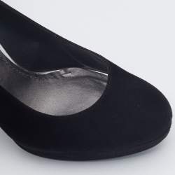 Stuart Weitzman Black Suede Block Heel Pumps Size 38