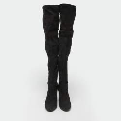 Stuart Weitzman Black Suede Highland Boots Size 36