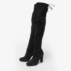 Stuart Weitzman Black Suede Highland Boots Size 36