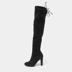 Stuart Weitzman Black Suede Highland Boots Size 36