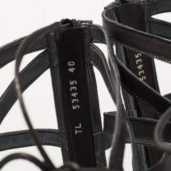 Stuart Weitzman Black Leather Gladiator Ankle Wrap Sandals Size 40