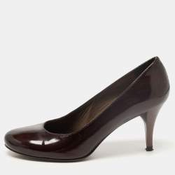 Stuart Weitzman Brown Patent Leather Round Toe Pumps Size 35.5