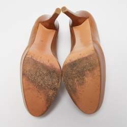 Stuart Weitzman Brown Leather Platform Pumps Size 35