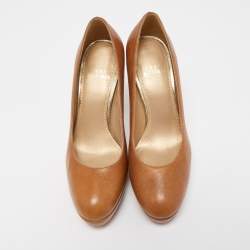 Stuart Weitzman Brown Leather Platform Pumps Size 35