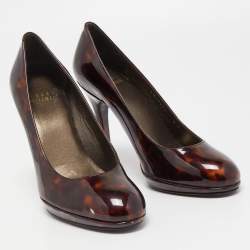 Stuart Weitzman Brown Leopard Print Patent Leather Pumps Size 35.5