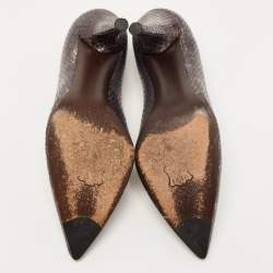 Stuart Weitzman Metallic Two Tone Embossed Snakeskin Pumps Size 34.5