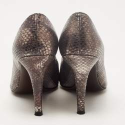 Stuart Weitzman Metallic Two Tone Embossed Snakeskin Pumps Size 34.5