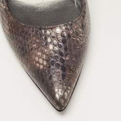 Stuart Weitzman Metallic Two Tone Embossed Snakeskin Pumps Size 34.5