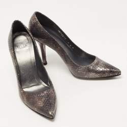 Stuart Weitzman Metallic Two Tone Embossed Snakeskin Pumps Size 34.5