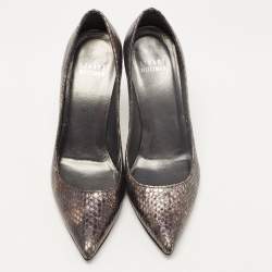 Stuart Weitzman Metallic Two Tone Embossed Snakeskin Pumps Size 34.5